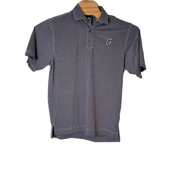 FootJoy Heathered Golf Polo Shirt Blue Size Small Moisture‎ Wicking Polyester - Picture 2 of 6